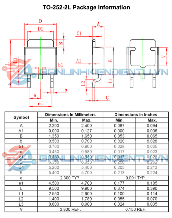 kích thước NCE6075K