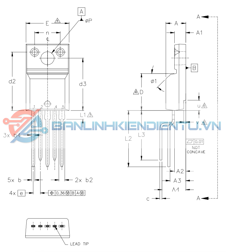 kích thước của IRFI4020H