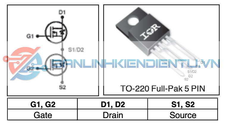 sơ đồ chân của IRFI4020H