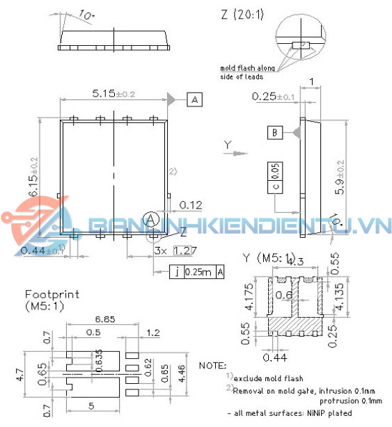 Kích thước IC BSC150N03LD