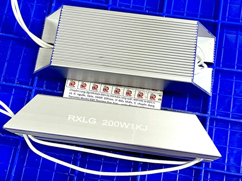 Điện trở công suất, điện trở xả vỏ nhôm RXLG 200W 1K 165x60x30mm - Ảnh 2