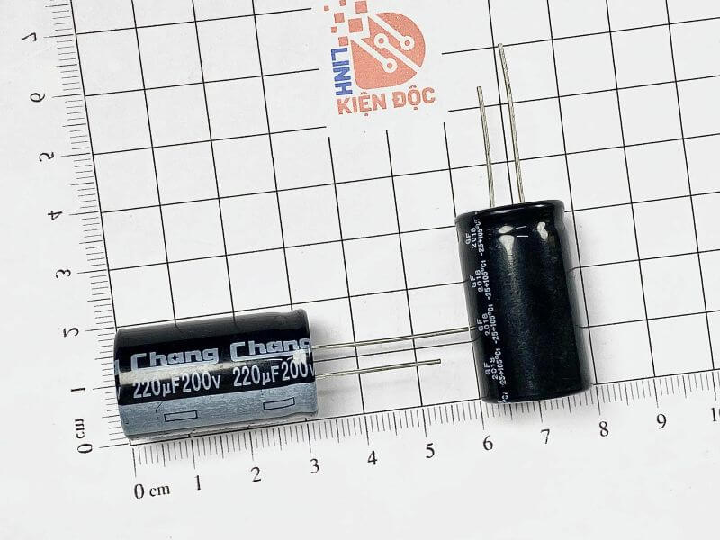 Tụ hóa Chang 220uF 200V kích thước 18x32mm_1
