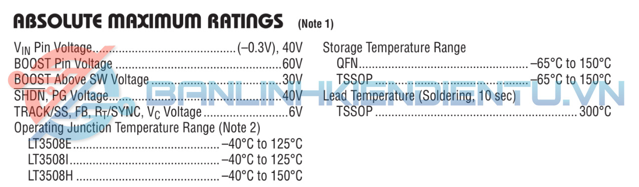 Thông số kĩ thuật LT3508FE