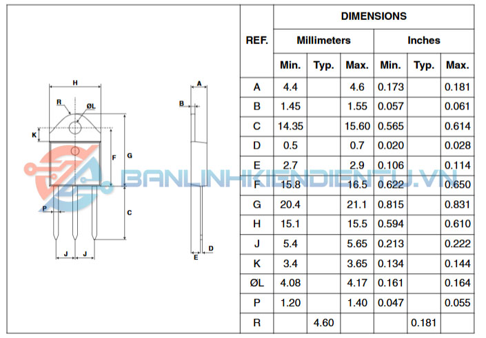 Kích thước BTA26-800B