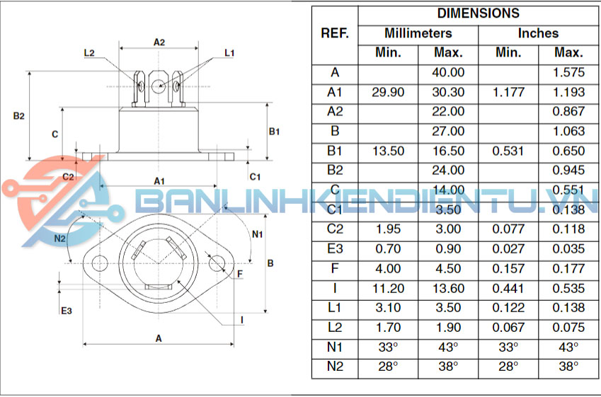 Kích thước BTA40600B