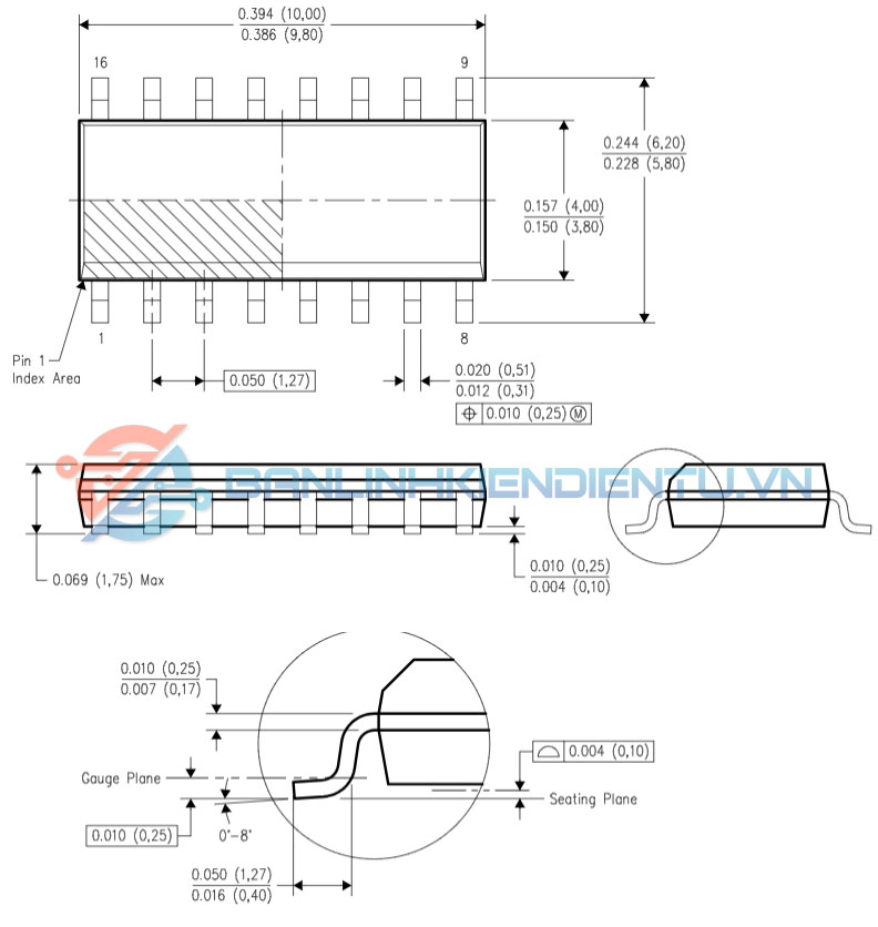 Kích thước CD4017BM