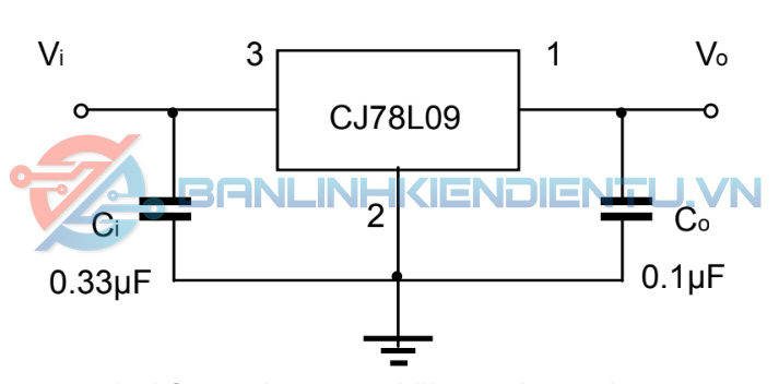 Sơ đồ mạch ứng dụng CJ78L09