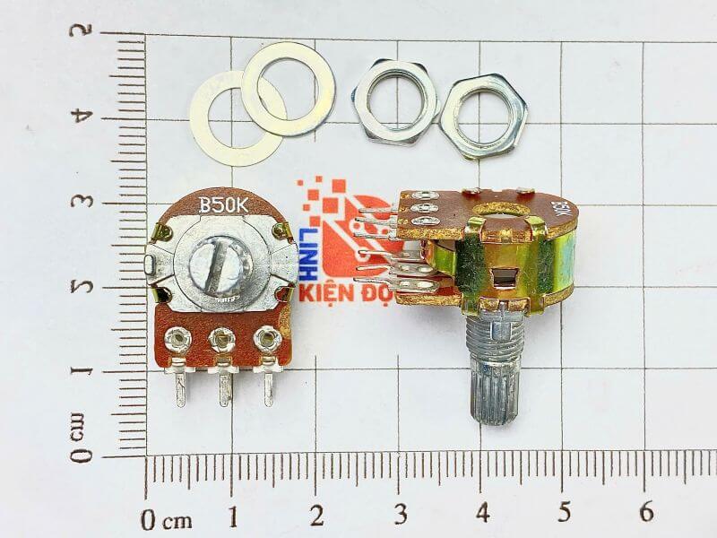 Chiết áp đôi WH148 B50k 15mm Chiết áp đôi WH148 B50k 15mm