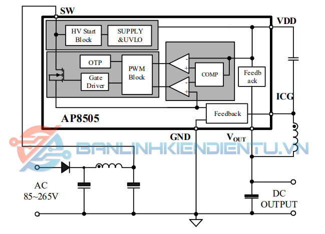 Mạch ứng dụng AP8505