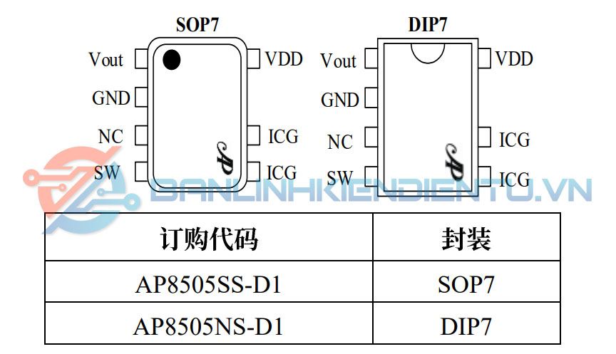 Sơ đồ chân AP8505