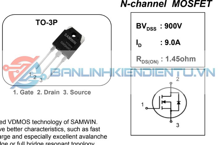Sơ đồ chân SW9N90