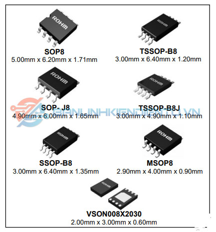 Các kiểu chân BR24L16FV-WE2