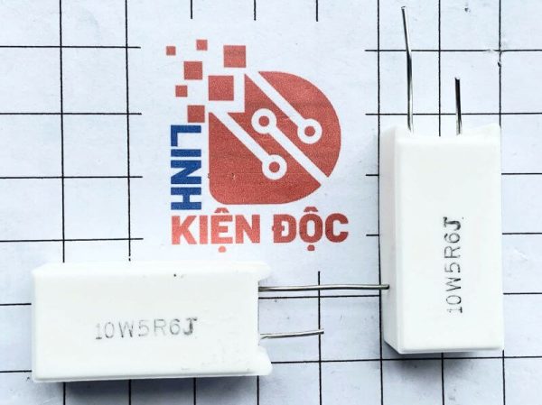 Điện trở sứ 10W 5R6 ( chân đứng)_1