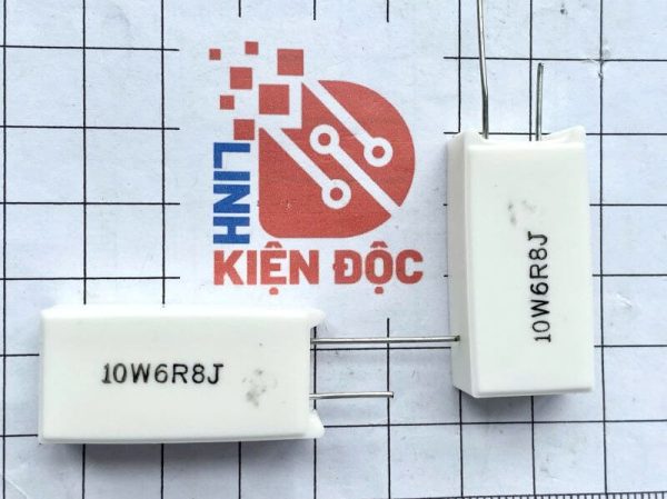 Điện trở sứ 10W 6.8R 10W6R8J (chân đứng)