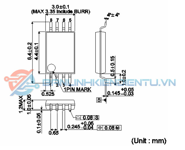 Kích thước BR24L16FV-WE2