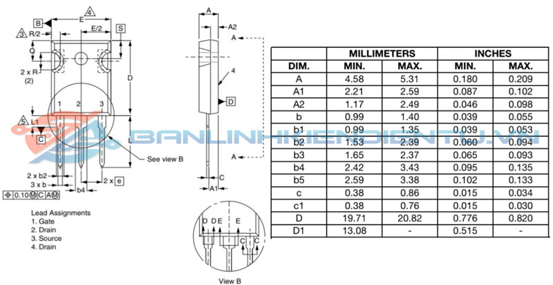 Kích thước IRFPC50