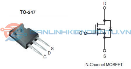Sơ đồ chân và cấu tạo IRFPC50