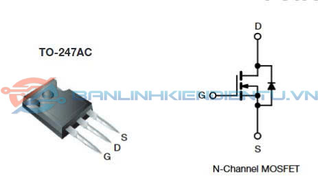 Sơ đồ chân và cấu tạo IRFPF40