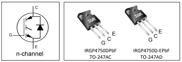 Sơ đồ chân và cấu tạo IRGP4750D