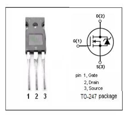sơ đồ chân IRFPE40