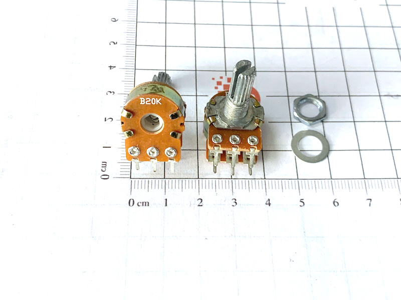 Chiết áp đôi 20K WH148-B20K chân 20mm