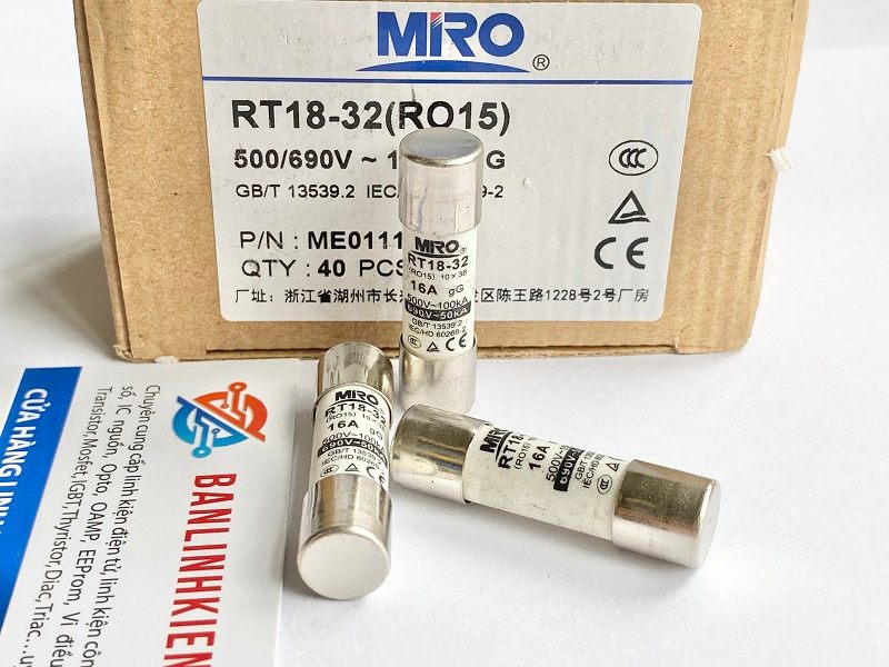 Cầu chì sứ 500V 16A 10x38mm