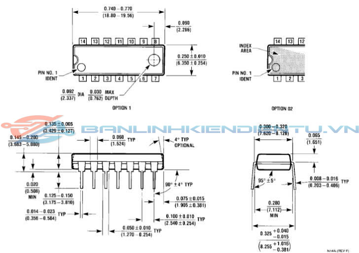 Kích thước 74AC74PC