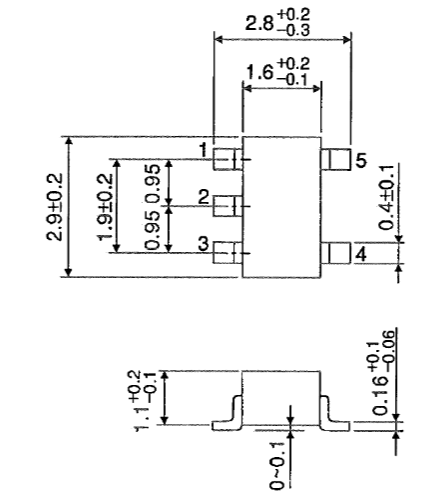 Kích thước của TC7SH14F