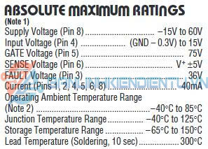 Thông số kĩ thuật LT1910E