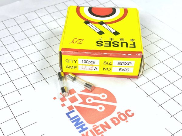 Hộp cầu chì thuỷ tinh 5*20mm 0.2A