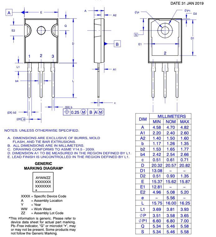 Kích thước FGH40N60UFD