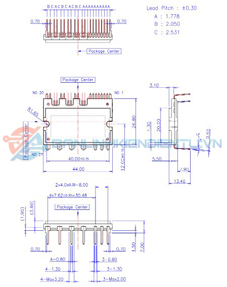 Kích thước FSBB15CH60C