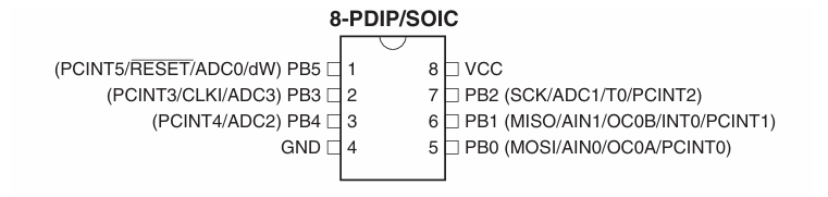 Sơ đồ cấu tạo mạch tương đương TINY13A DIP-8