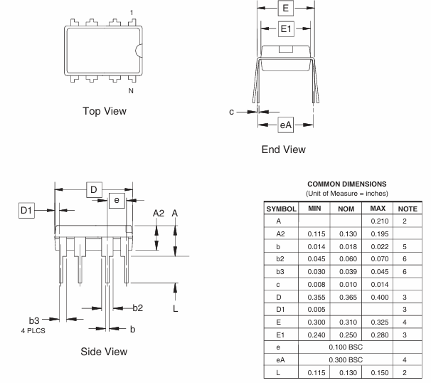 Sơ đồ chân TINY13A dip 8