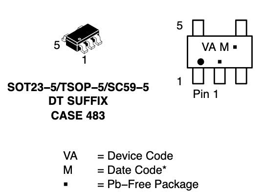 sơ đồ chân MC74VHC1G14DTT1G