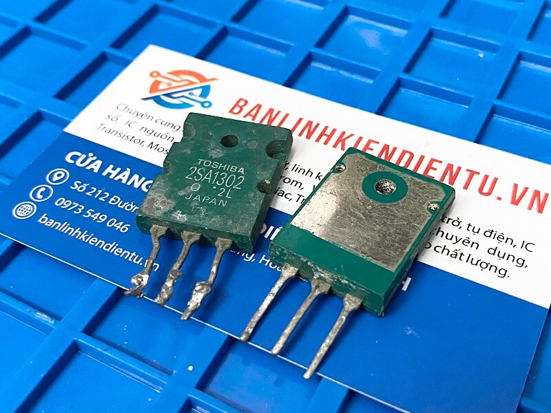 A1302, 2SA1302 Transistor PNP 15A-200V TO-3P tháo máy màu xanh