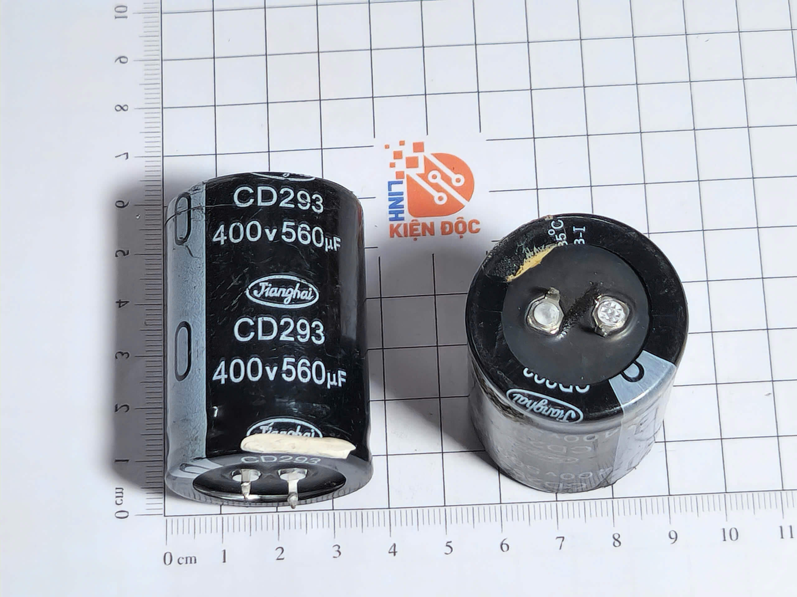 Tụ hóa Jianghai 560uF 400V 35x50mm hàng tháo máy