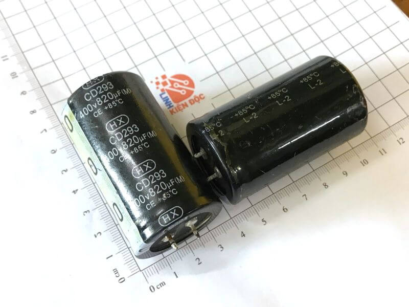 Tụ hóa HX 820uF 400V kích thước 60x35mm tháo máy