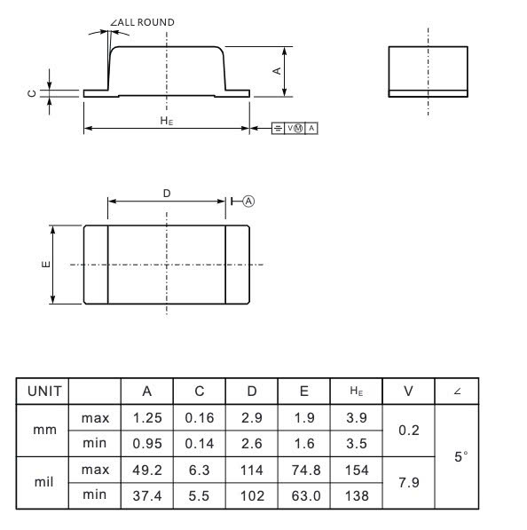 Kích thước 1N4007 Sod-123FL A7