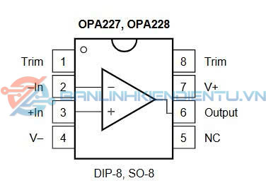 Sơ đồ chân OPA227UA