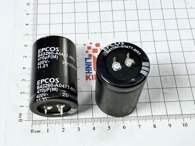 Tụ hóa EPCOS 420V 470uF 30x34mm 3 chân Tụ hóa EPCOS 420V 470uF 30x34mm 3 chân