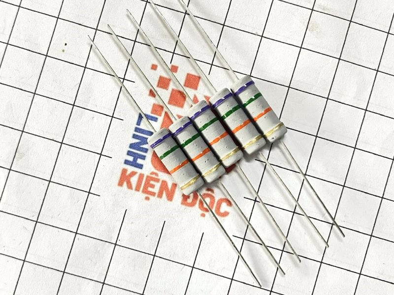 Điện trở vạch 3W 75K 5% 4 vòng màu - Ảnh 2