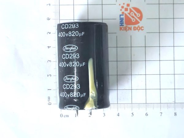 Tụ hóa Jianghai CD293 400V 820µF kích thước 35x55mm tháo máy