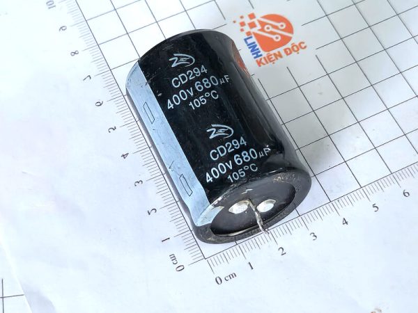 CD294 680µF 400V - Tụ hóa kích thước 35x60mm tháo máy