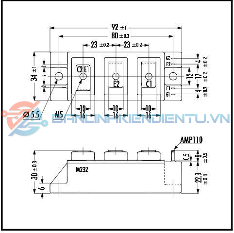 Kích thước 2MBI75P-140