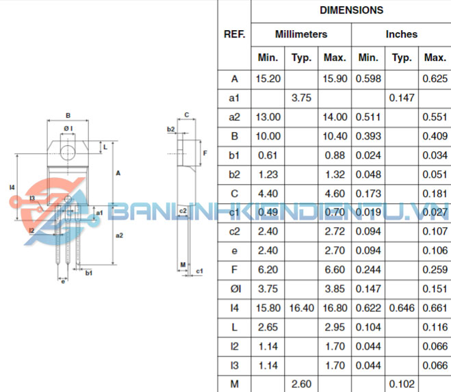Kích thước BCR12PM-12L