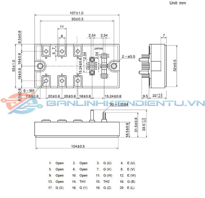 Kích thước MG150J7KS61