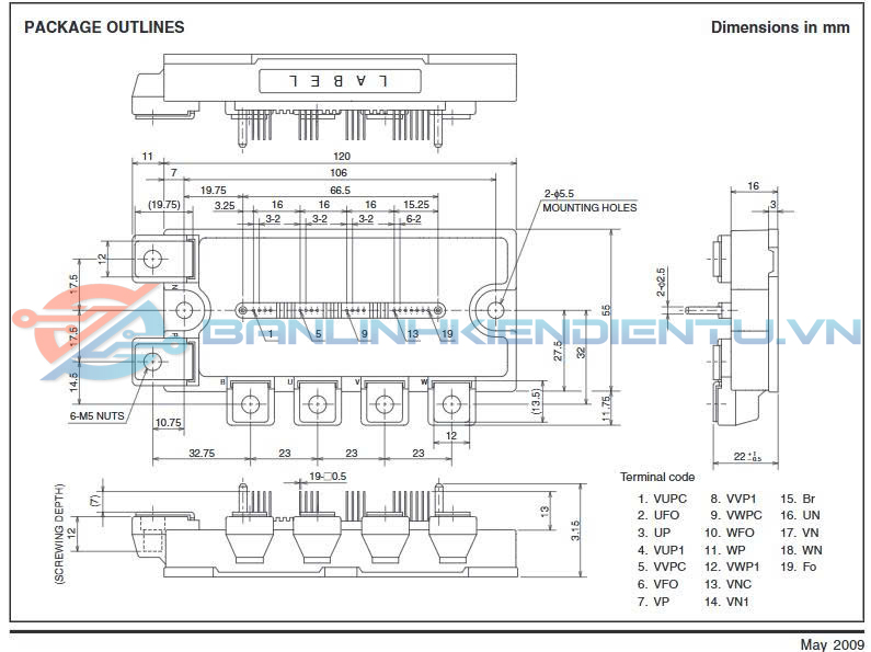 Kích thước PM150RL1A060