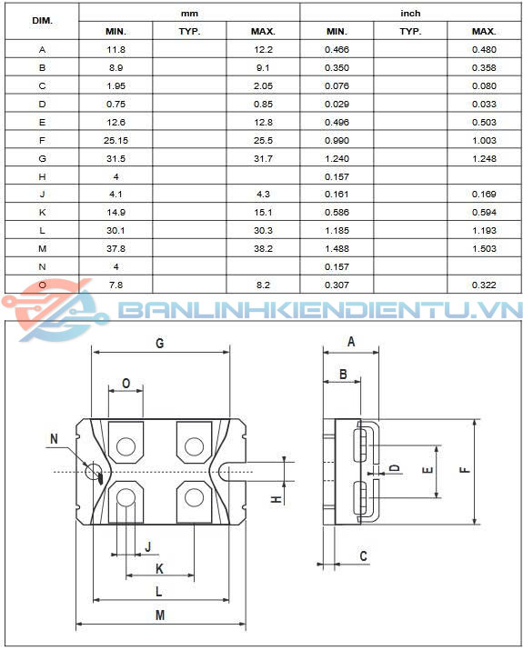 Kích thước STE48NM50