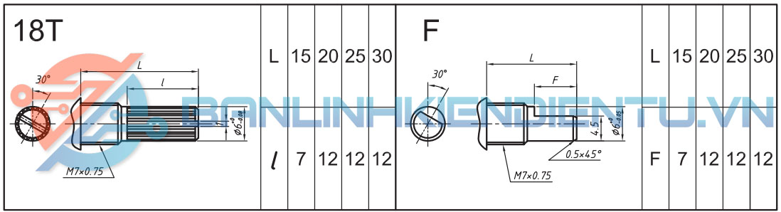 Kích thước chiết áp